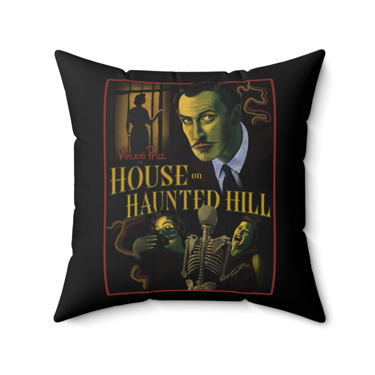 House on Haunted Hill Pillow | Horror Movie Home Decor