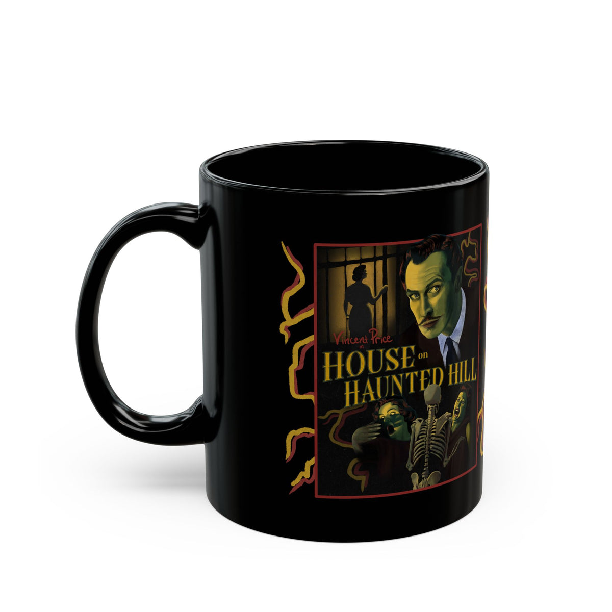 Haunted Hill Vintage Horror Poster Mug | Black Ceramic