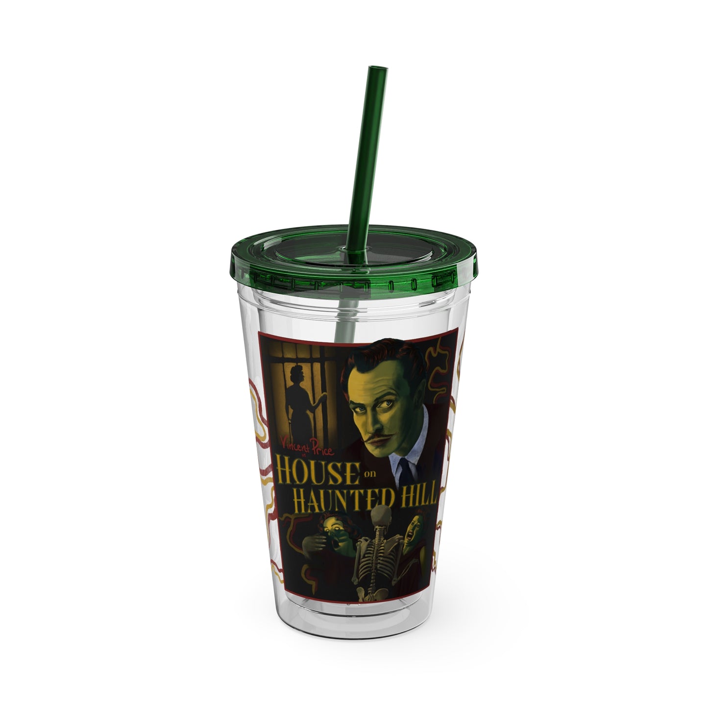 House on Haunted Hill Tumbler with Straw | Horror Movie Travel Cup | 16oz