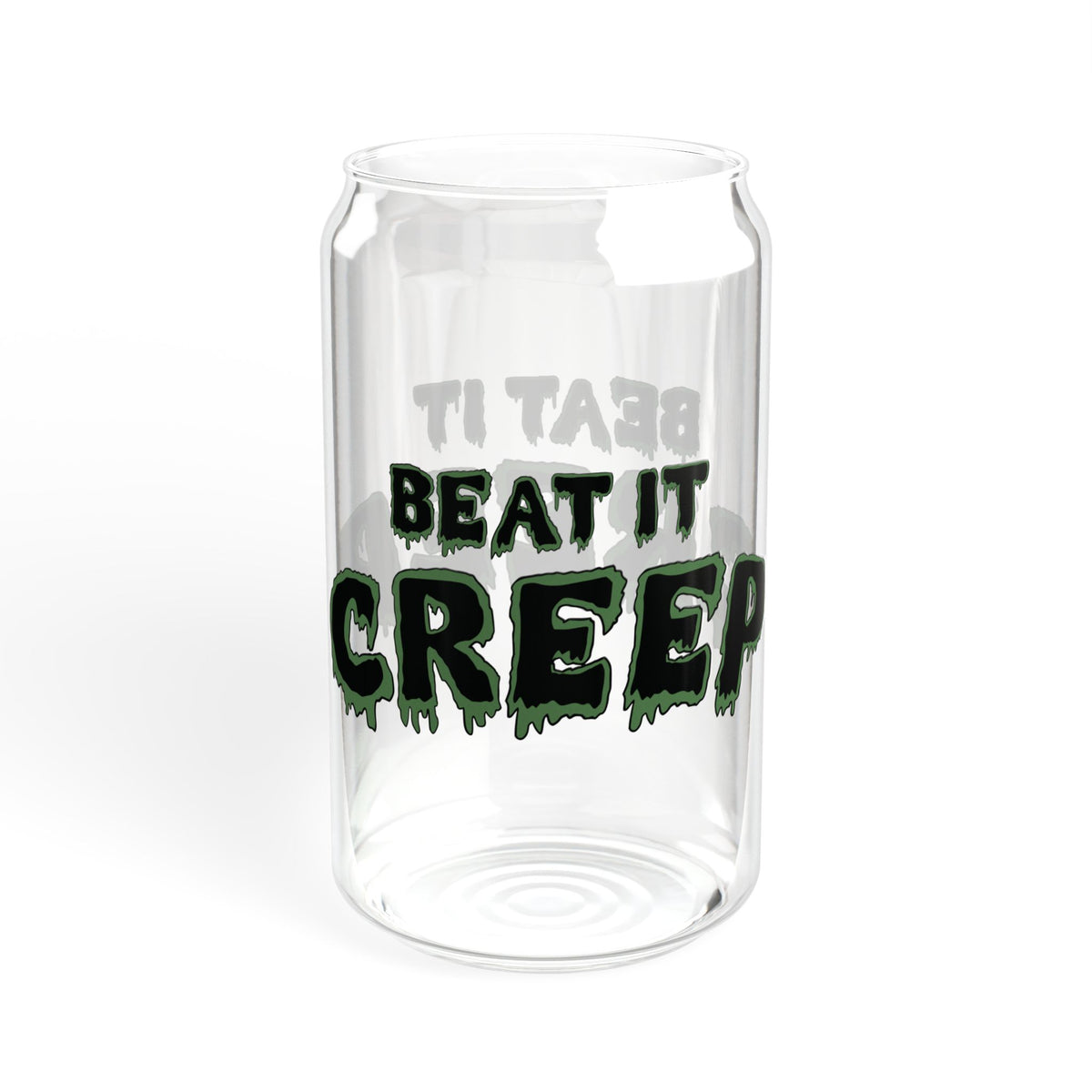 Beat It Creep Sipper Glass | 16oz Clear Tumbler with Straw