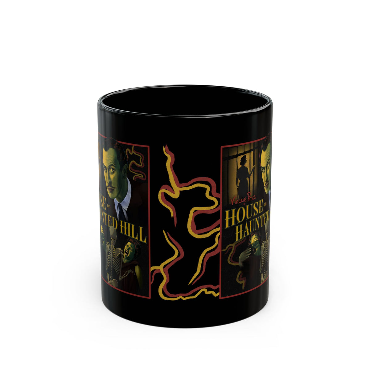Haunted Hill Vintage Horror Poster Mug | Black Ceramic