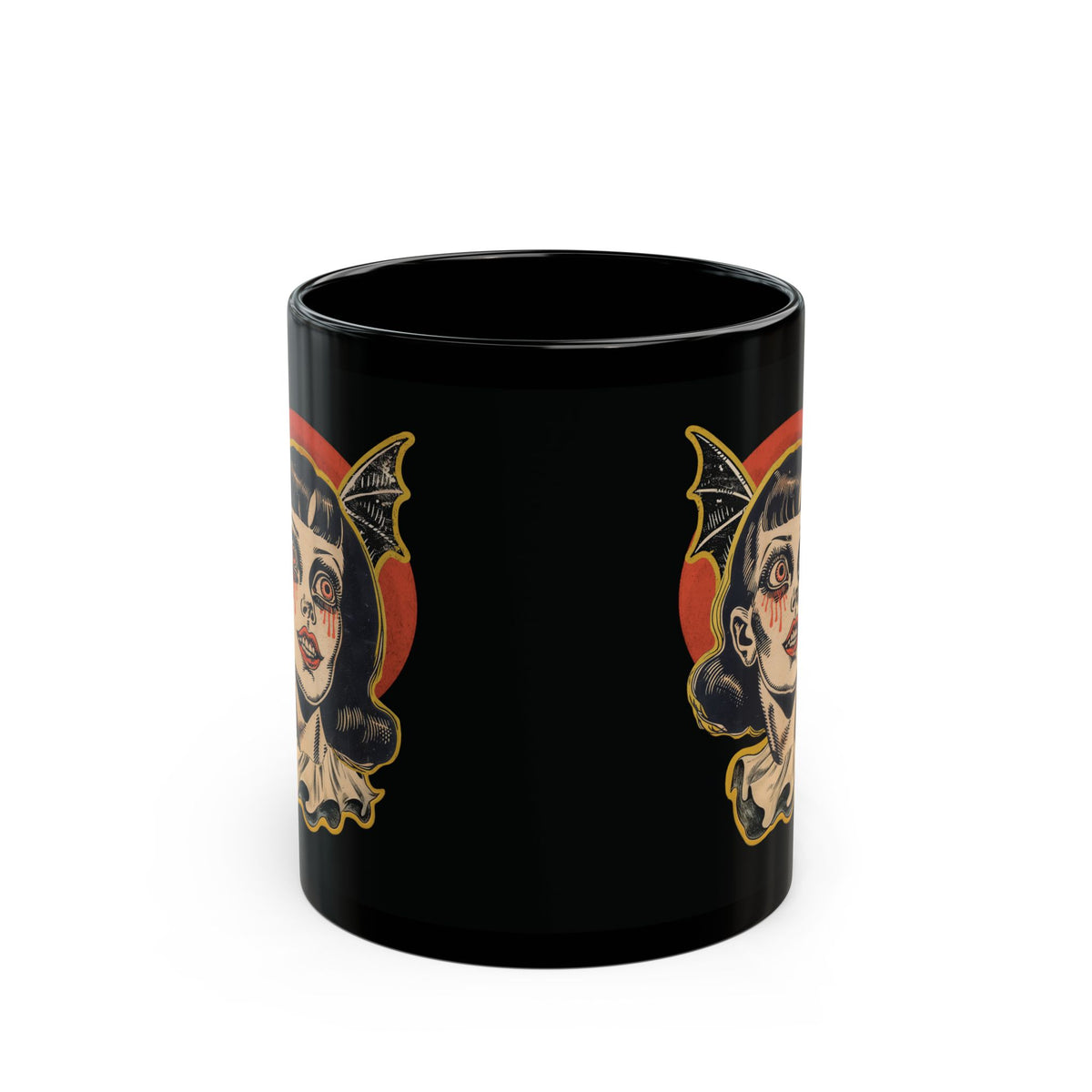Vintage Vampire Girl Mug | Black Coffee Cup