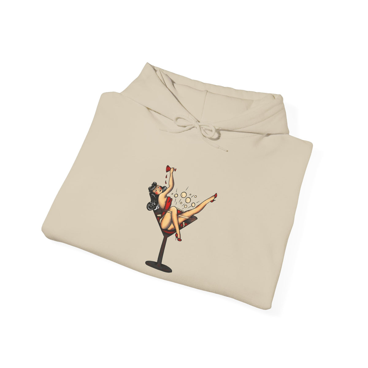 Pinup Girl Martini Glass Hoodie