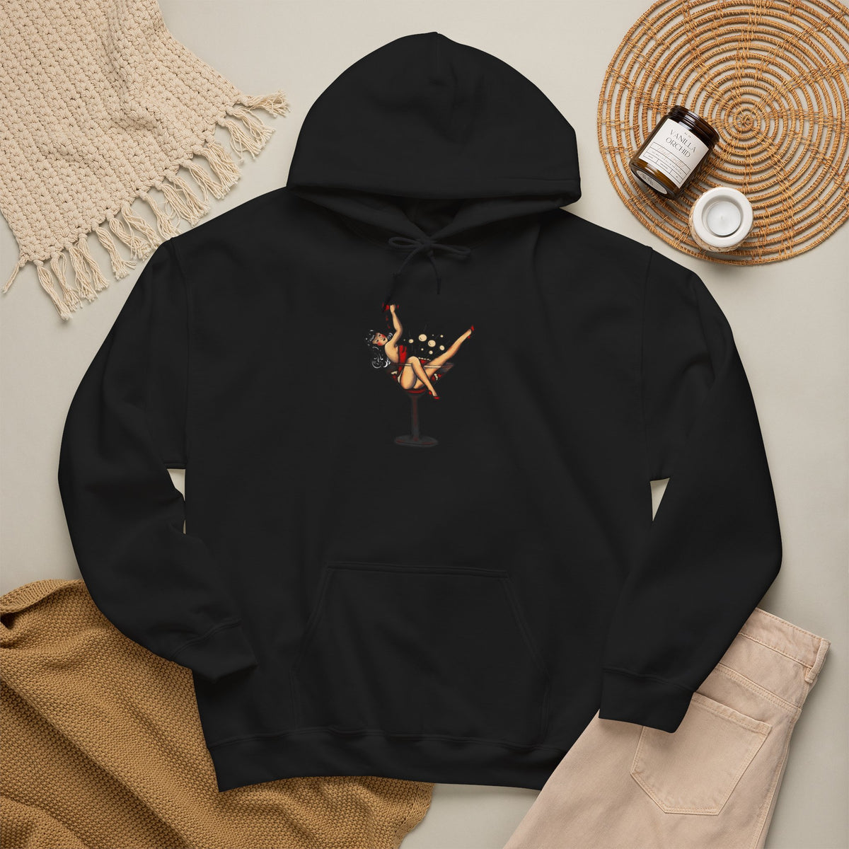 Pinup Girl Martini Glass Hoodie