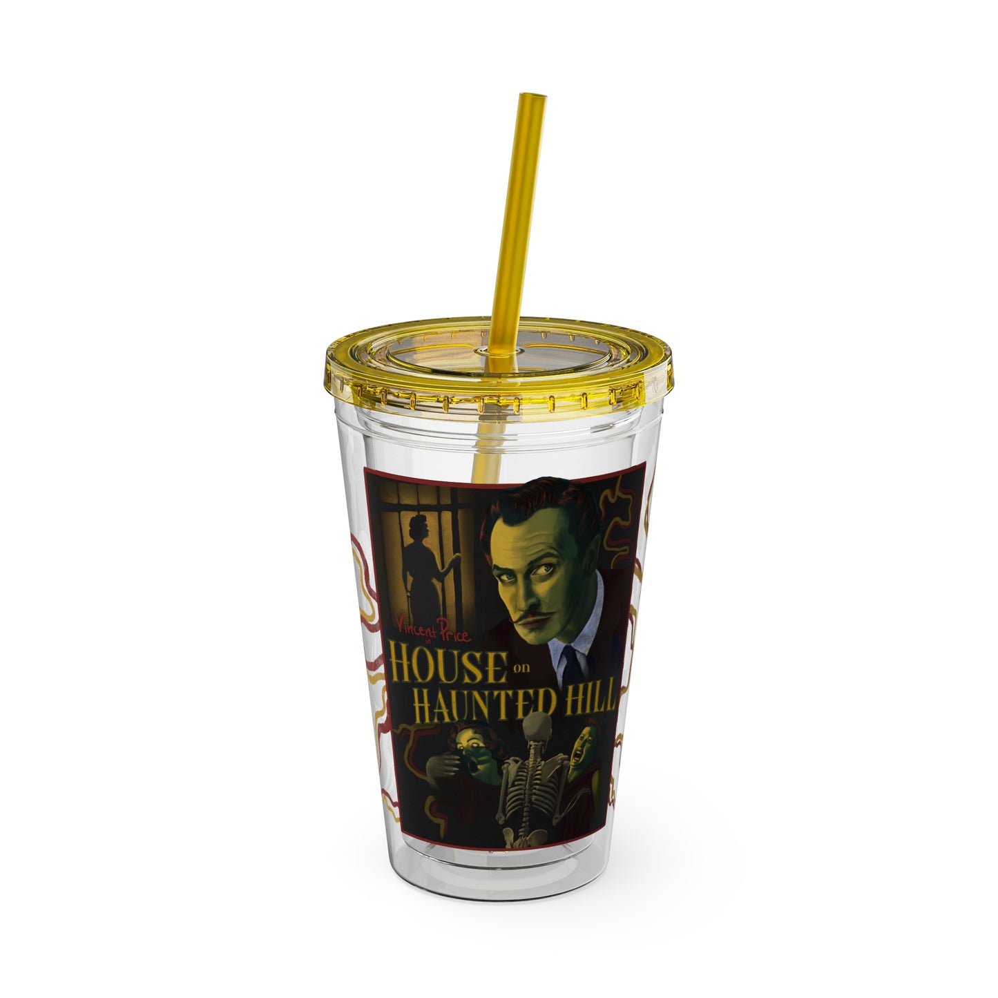 House on Haunted Hill Tumbler with Straw | Horror Movie Travel Cup | 16oz