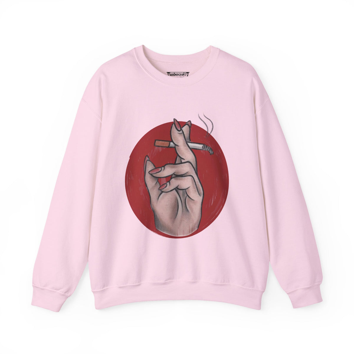 Hand Holding Cigarette Illustration Sweatshirt | Smoking Art Crewneck