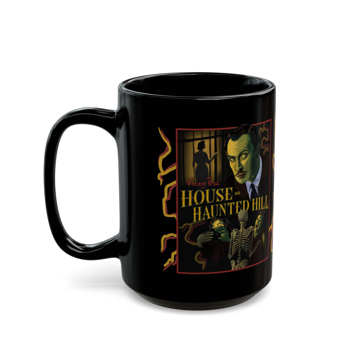 Haunted Hill Vintage Horror Poster Mug | Black Ceramic