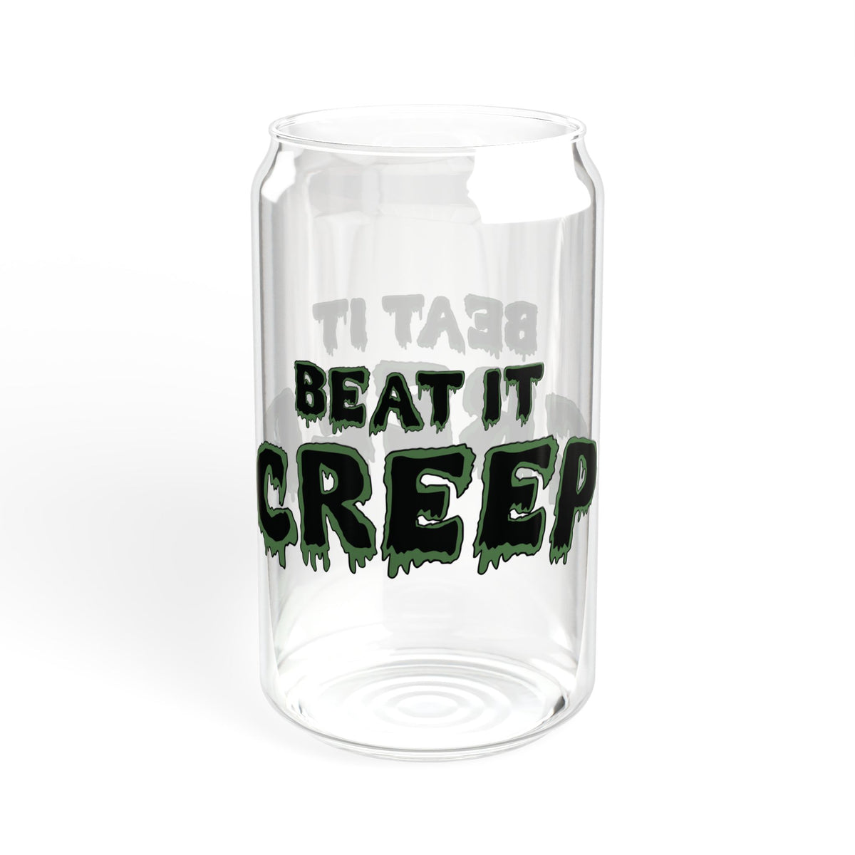 Beat It Creep Sipper Glass | 16oz Clear Tumbler with Straw