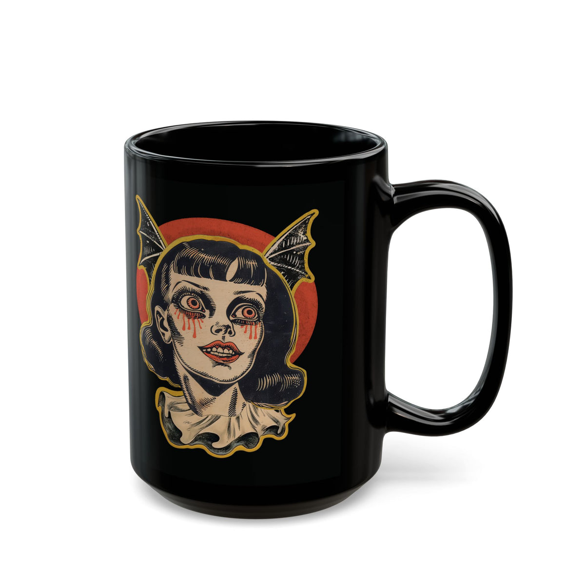 Vintage Vampire Girl Mug | Black Coffee Cup