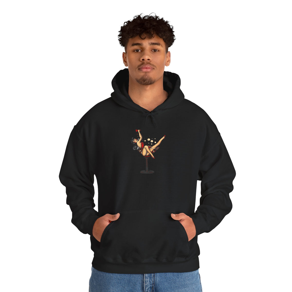 Pinup Girl Martini Glass Hoodie