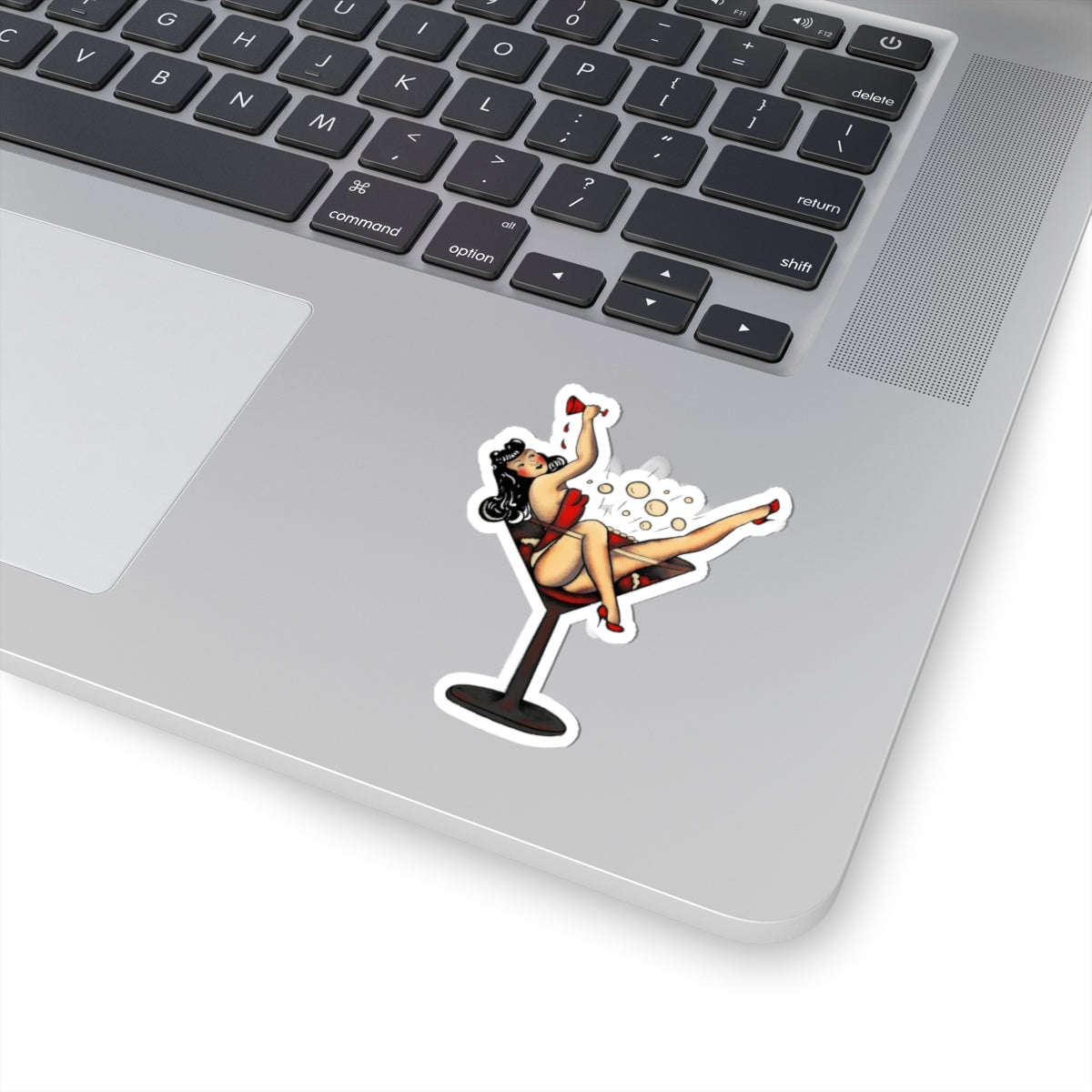 Pinup Girl in Cocktail Glass Kiss-Cut Stickers | Retro Vintage Pinup Sticker