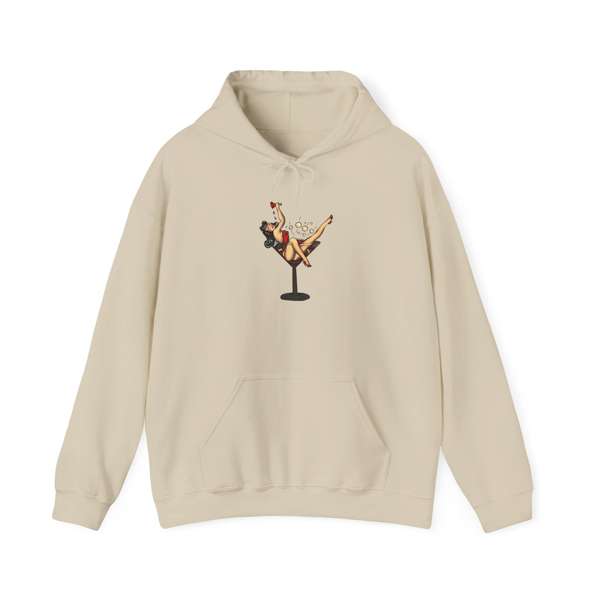 Pinup Girl Martini Glass Hoodie