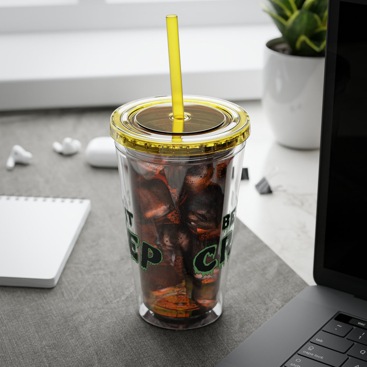 Beat It Creep Tumbler | 16oz Acrylic Straw Cup