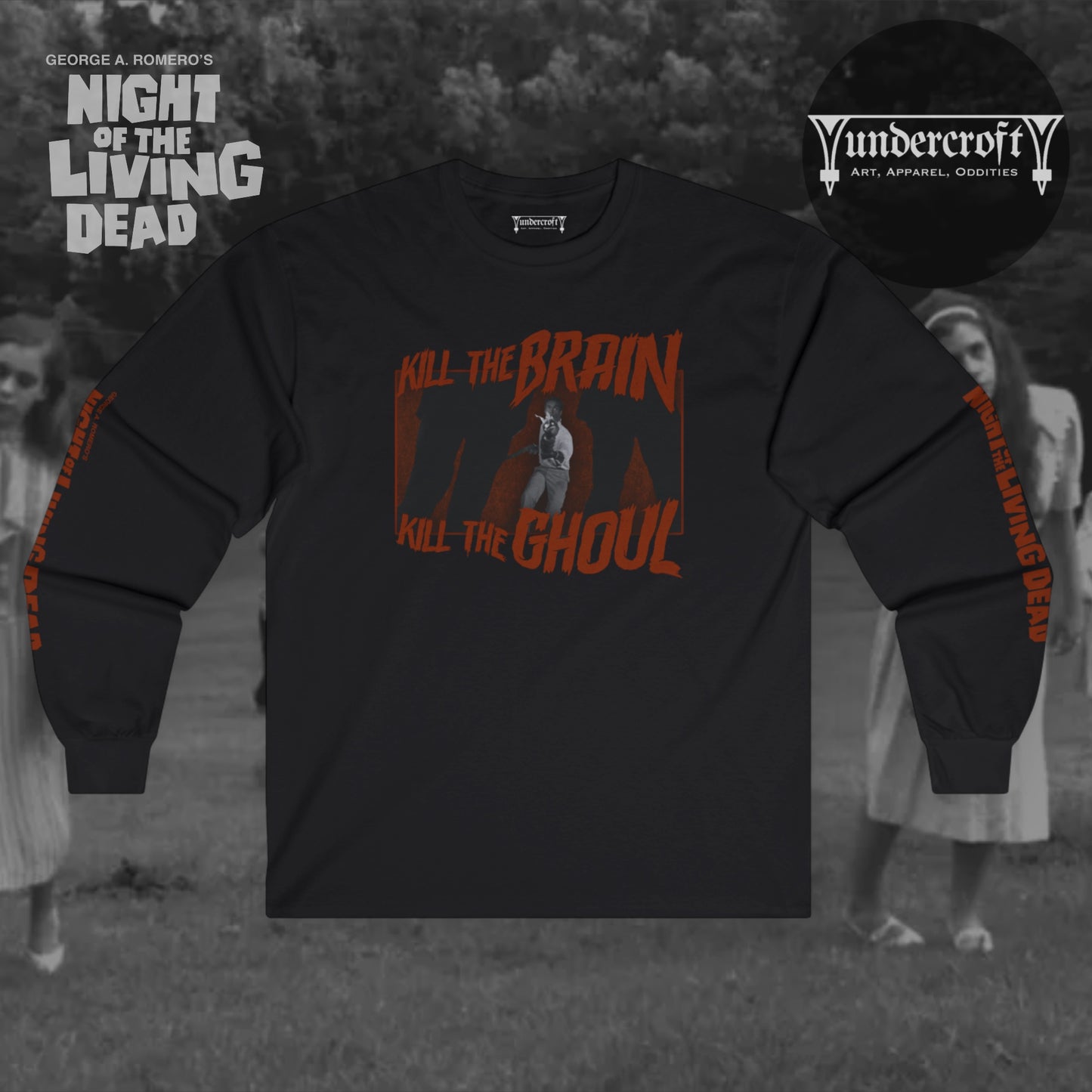 Kill the Ghoul Long Sleeve Tee | Night of the Living Dead Horror Shirt