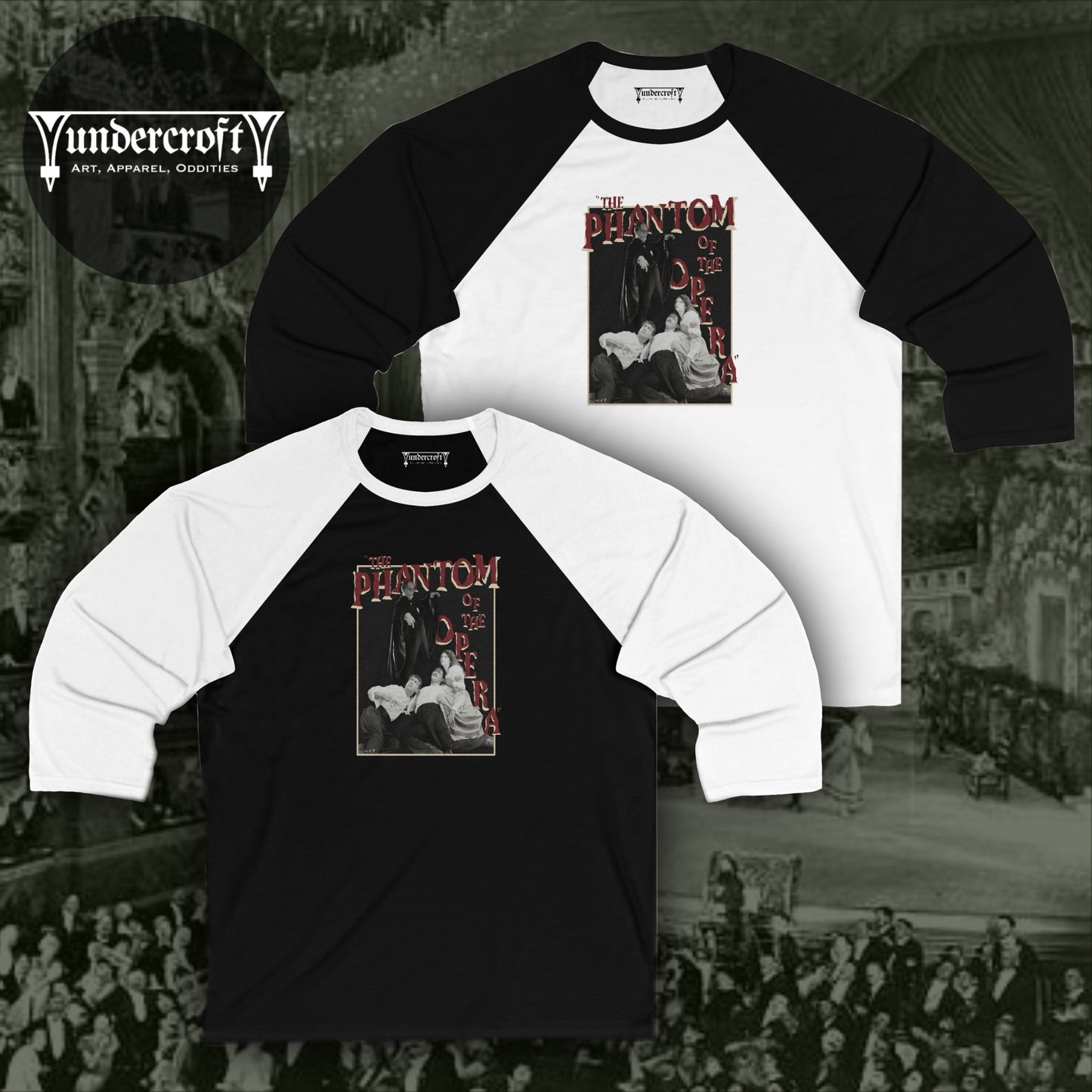 Phantom of the Opera Baseball Tee | Horror Movie Shirt