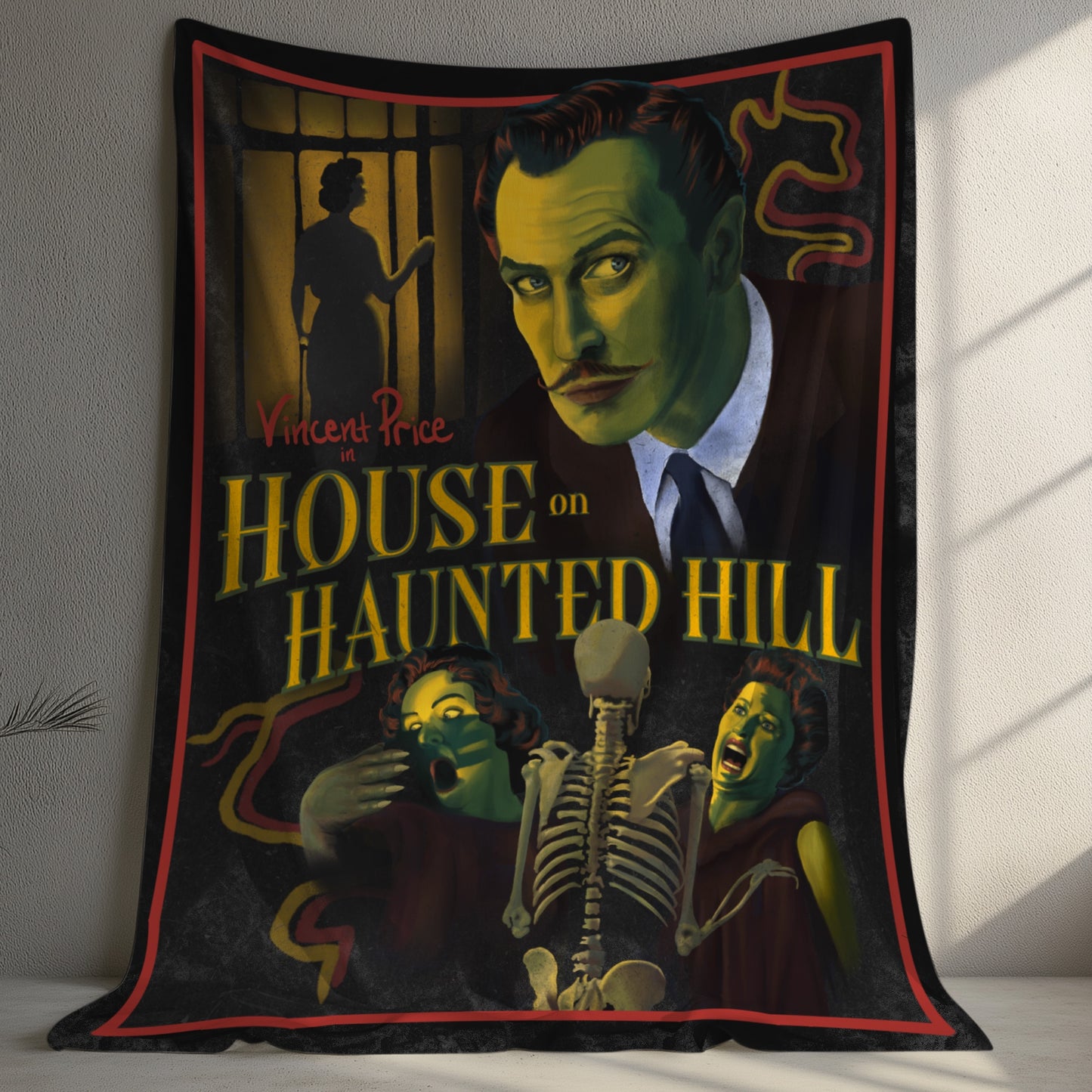 House on Haunted Hill Blanket | Horror Movie Home Decor