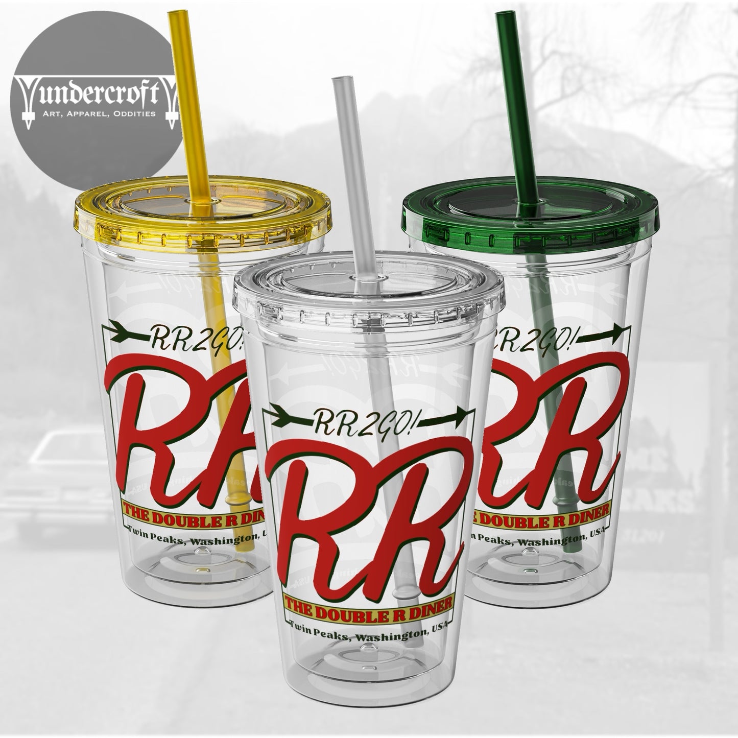 Double R Diner Tumbler with Straw | Twin Peaks Travel Cup | 16oz