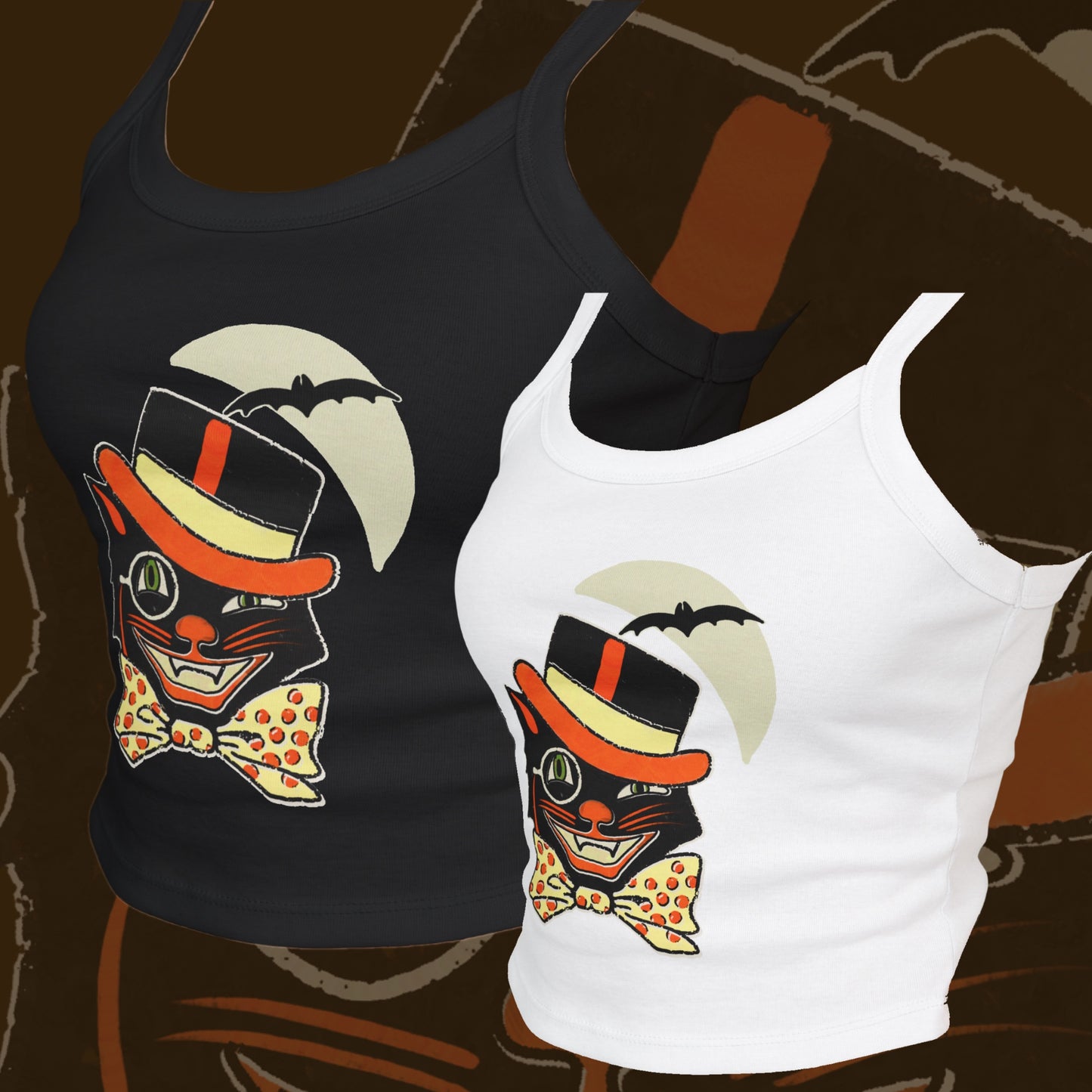 Vintage Halloween Cat Tank Top