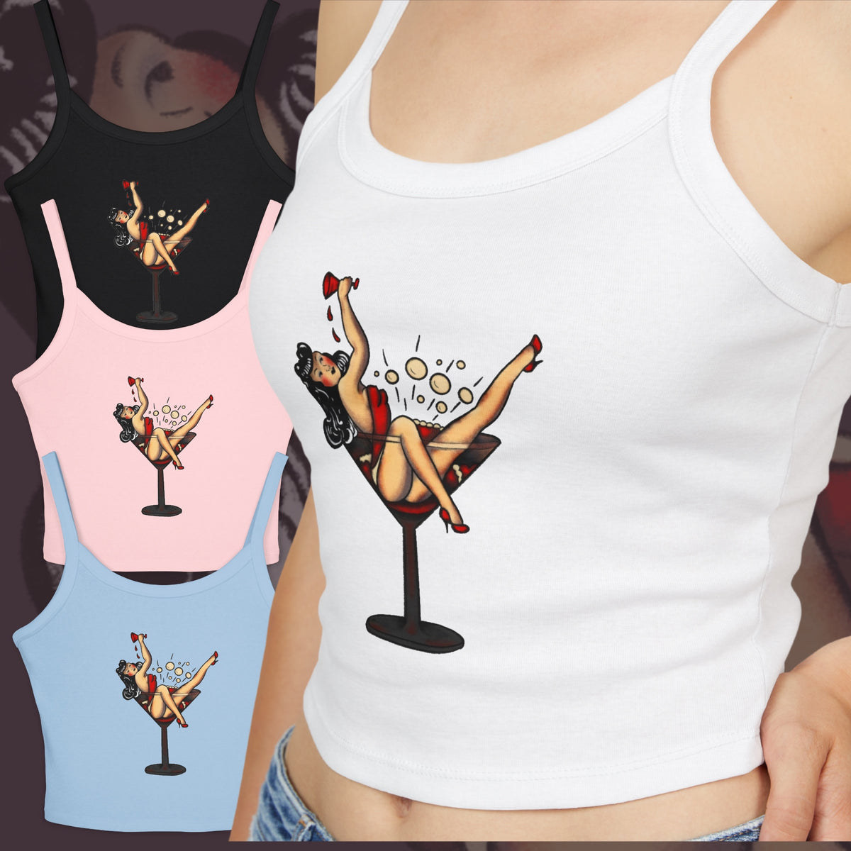 Martini Pin Up Tank Top