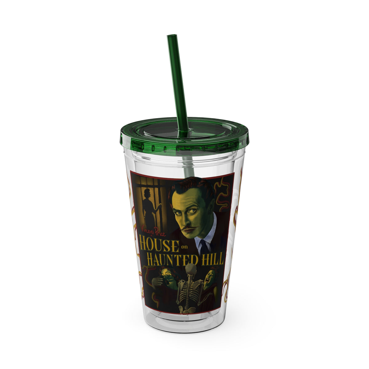 House on Haunted Hill Tumbler with Straw | Horror Movie Travel Cup | 16oz