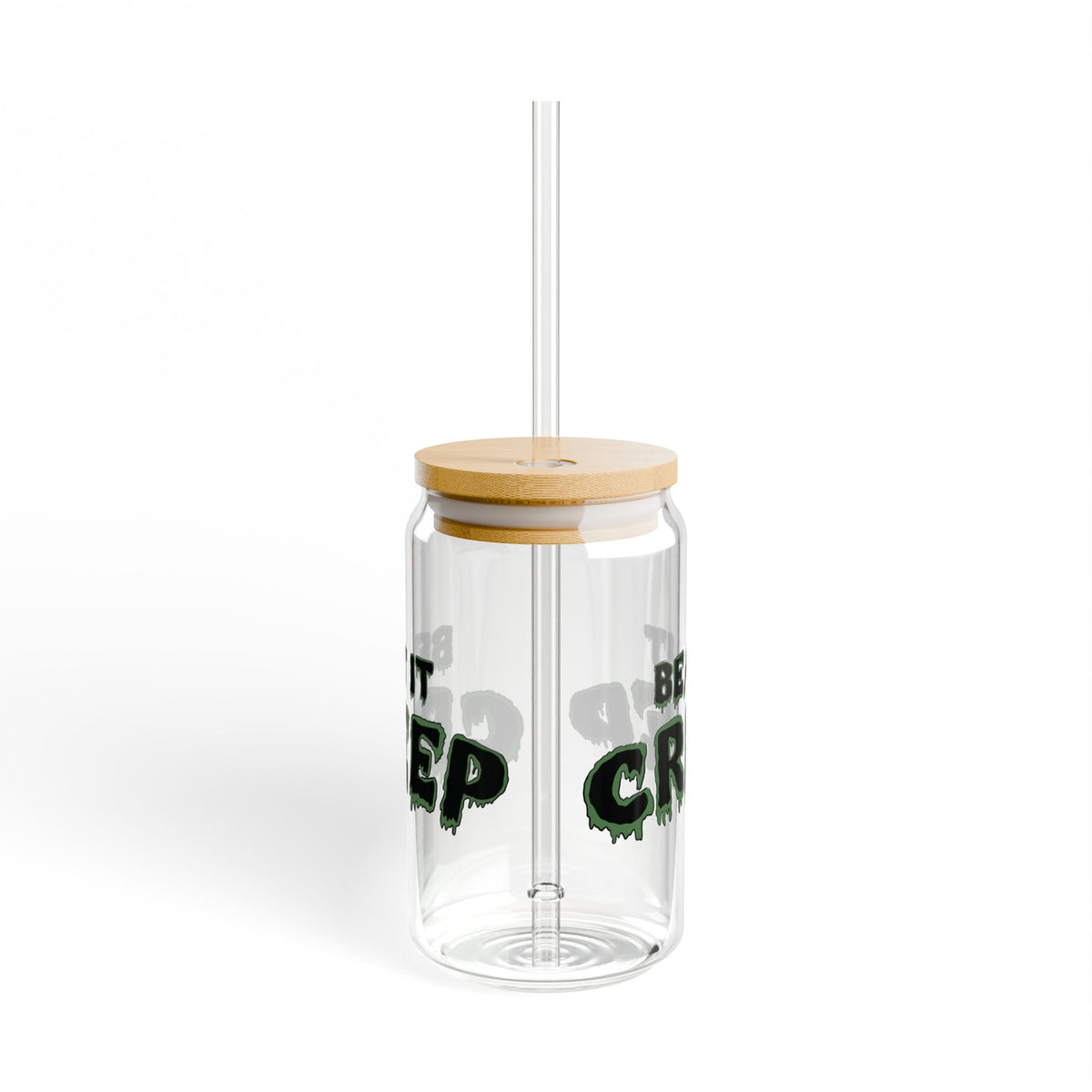 Beat It Creep Sipper Glass | 16oz Clear Tumbler with Straw