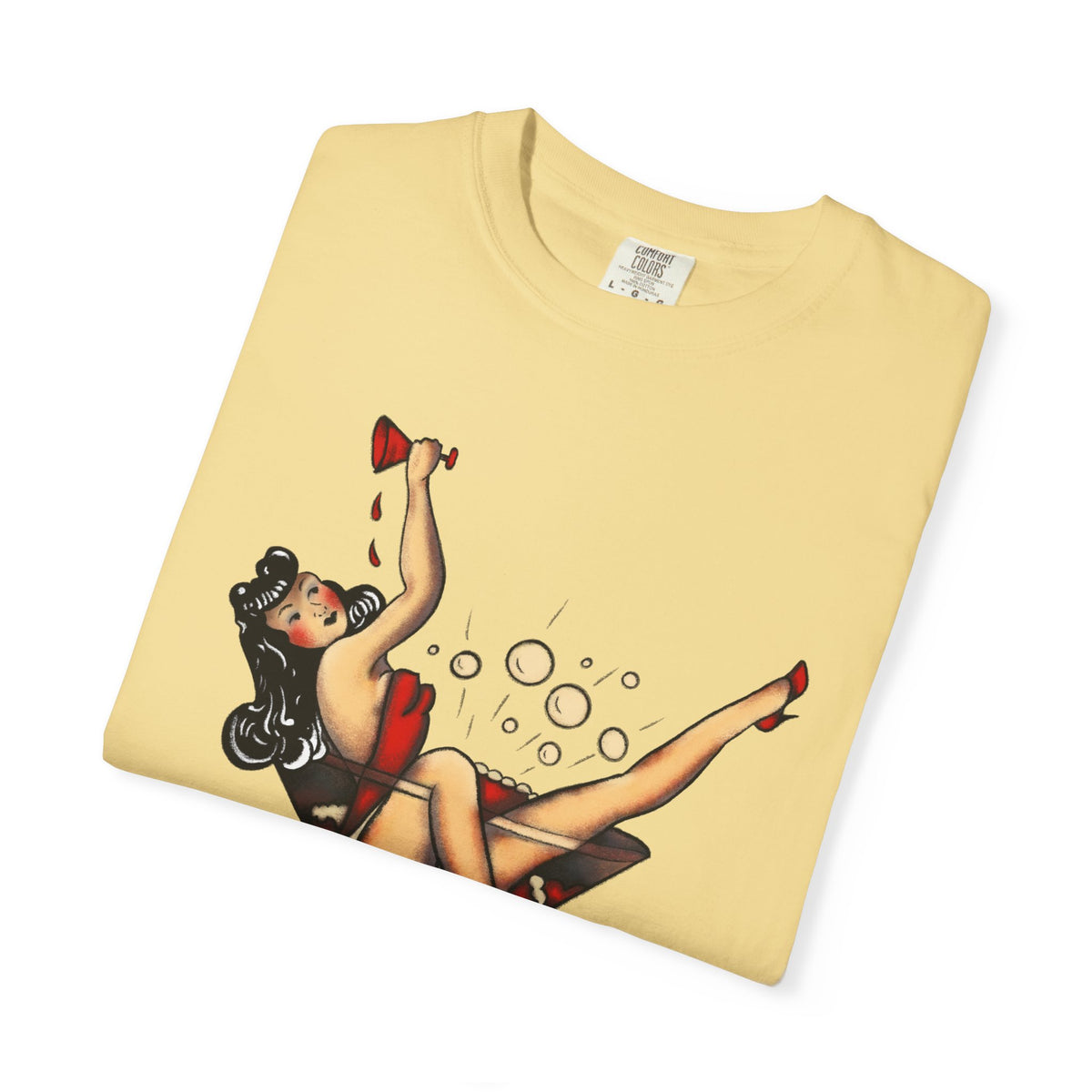 Pinup Girl Martini T-shirt | Retro Cocktail Pinup Art