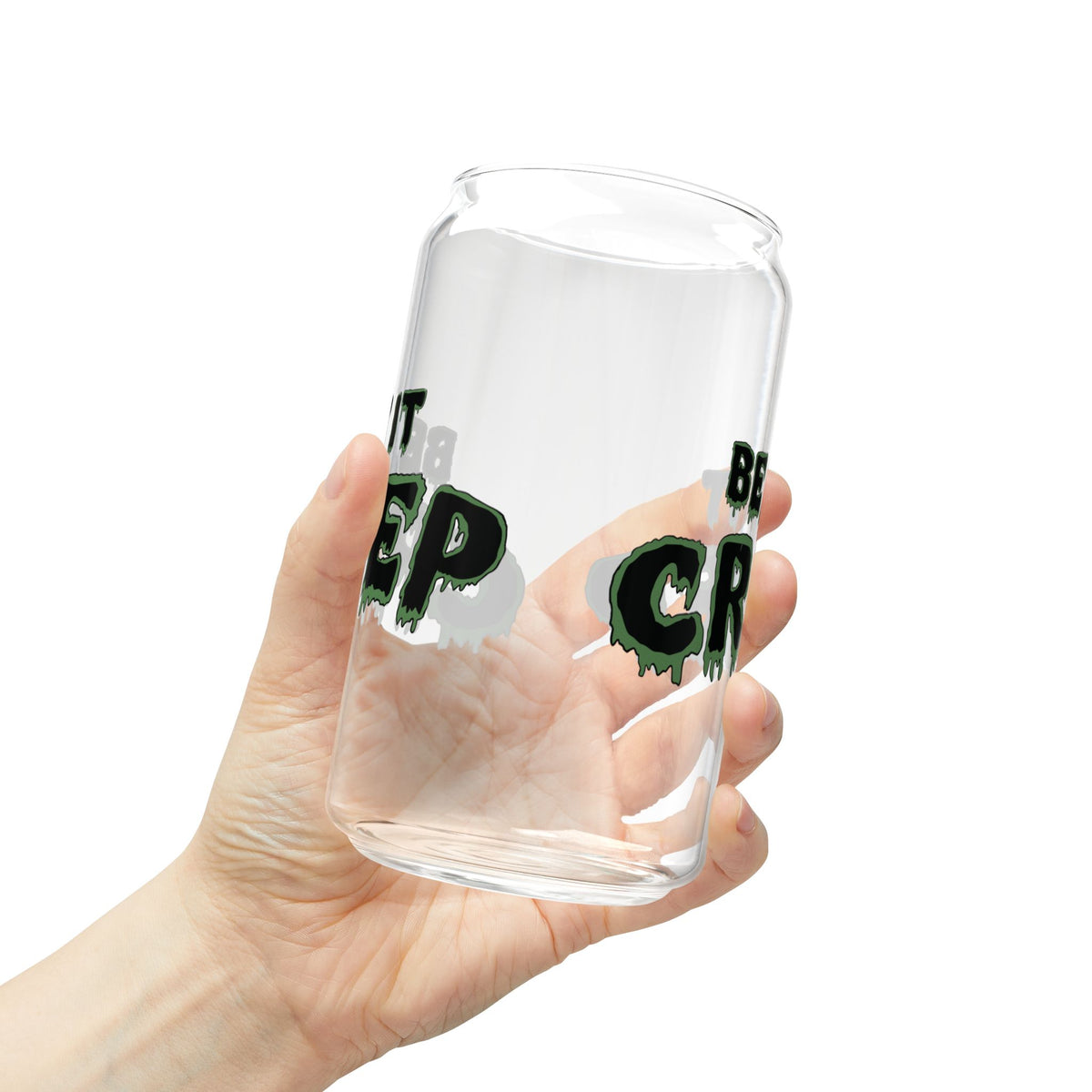 Beat It Creep Sipper Glass | 16oz Clear Tumbler with Straw