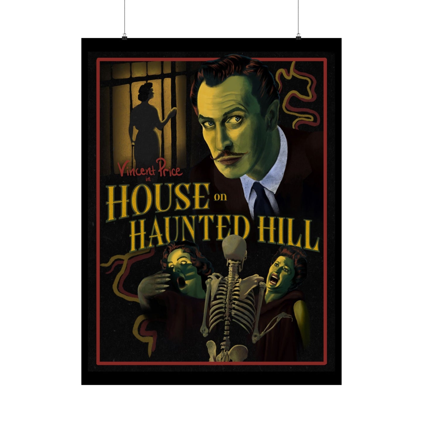 House on Haunted Hill Movie Poster | Horror Movie Wall Art & Home Decor
