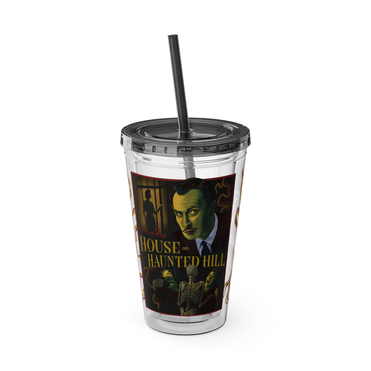 House on Haunted Hill Tumbler with Straw | Horror Movie Travel Cup | 16oz