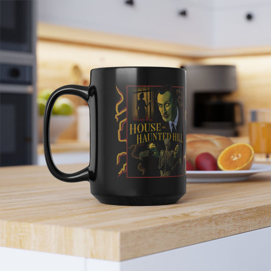 Haunted Hill Vintage Horror Poster Mug | Black Ceramic