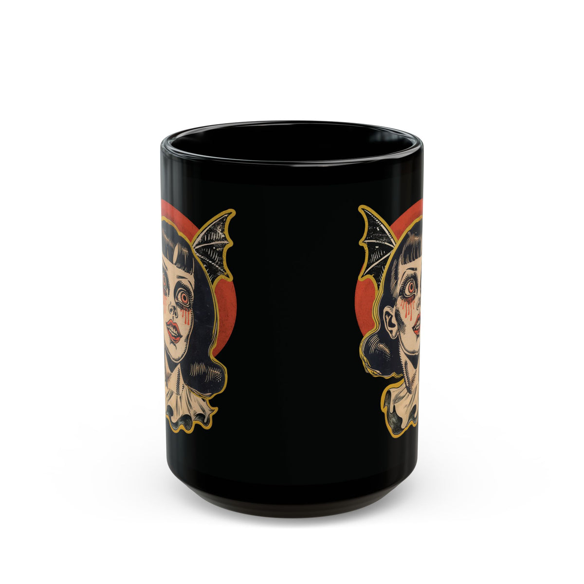Vintage Vampire Girl Mug | Black Coffee Cup