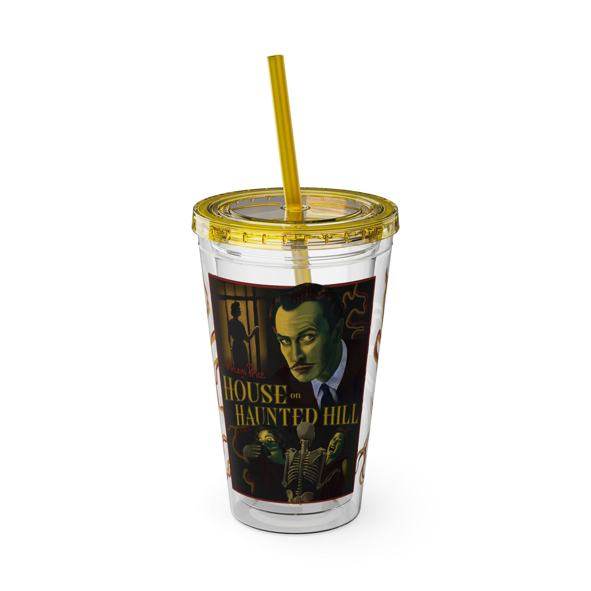 House on Haunted Hill Tumbler with Straw | Horror Movie Travel Cup | 16oz