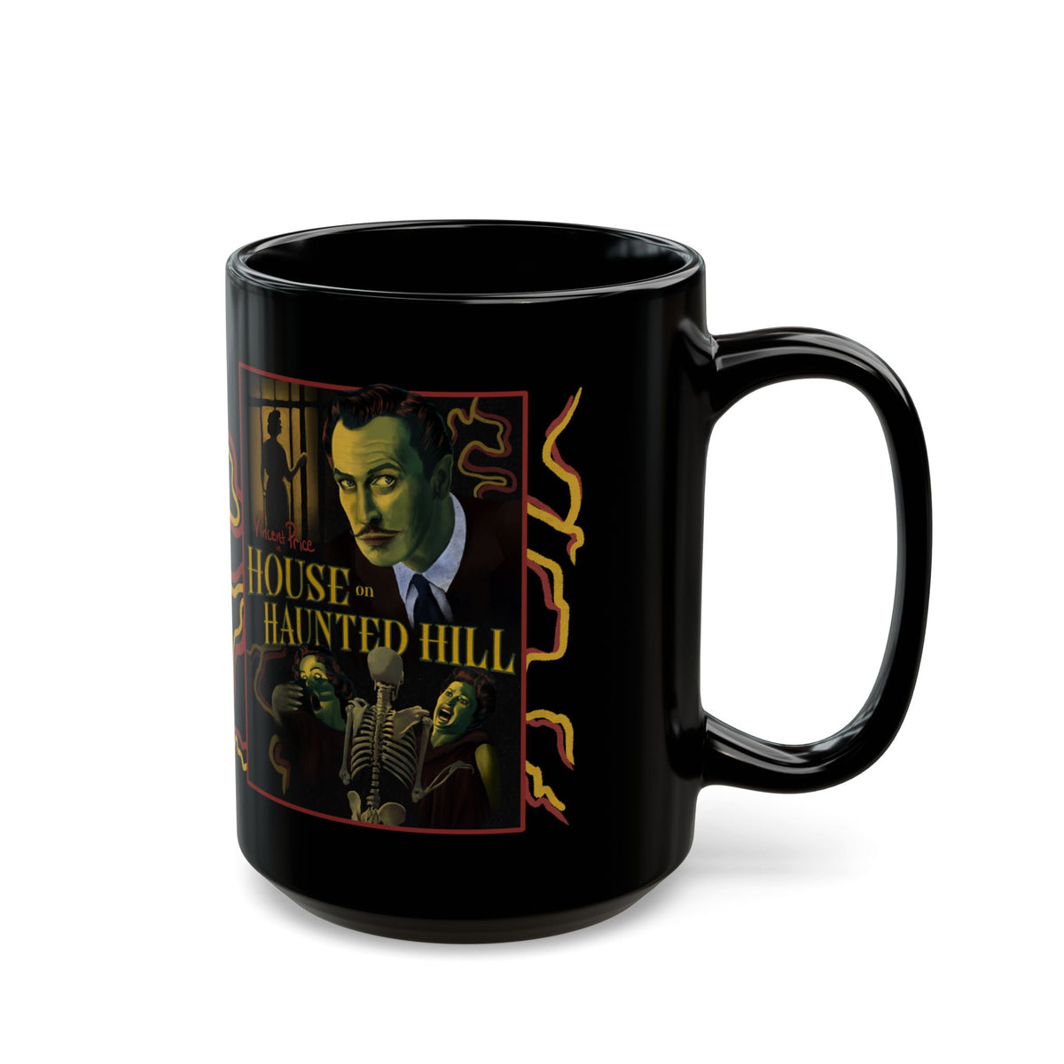 Haunted Hill Vintage Horror Poster Mug | Black Ceramic