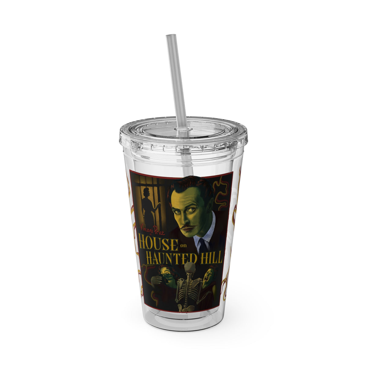 House on Haunted Hill Tumbler with Straw | Horror Movie Travel Cup | 16oz