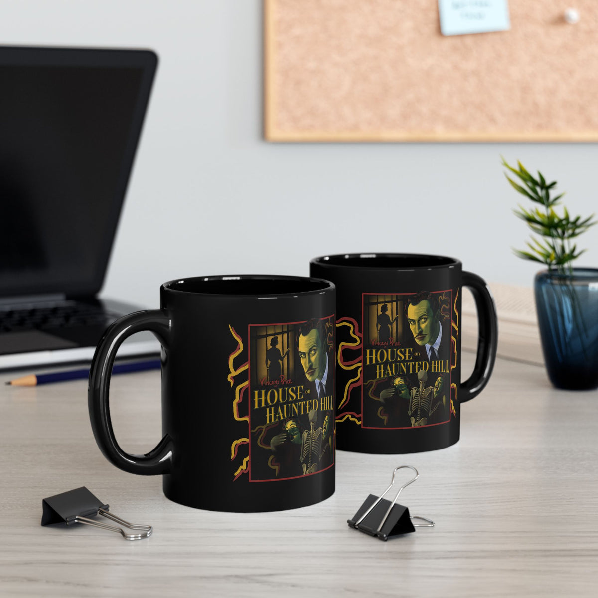 Haunted Hill Vintage Horror Poster Mug | Black Ceramic