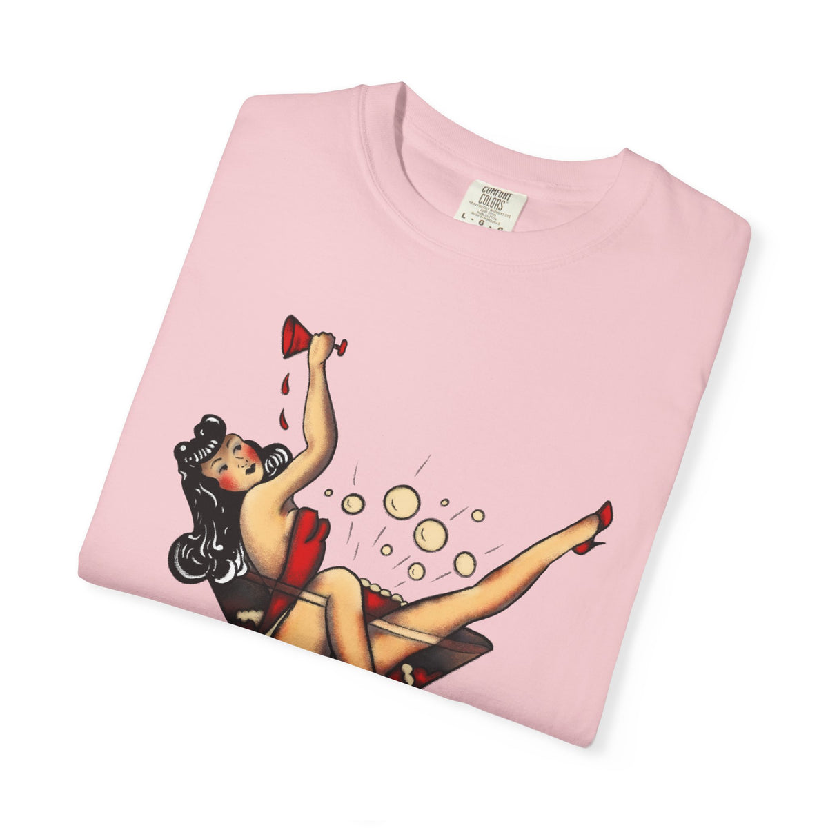 Pinup Girl Martini T-shirt | Retro Cocktail Pinup Art