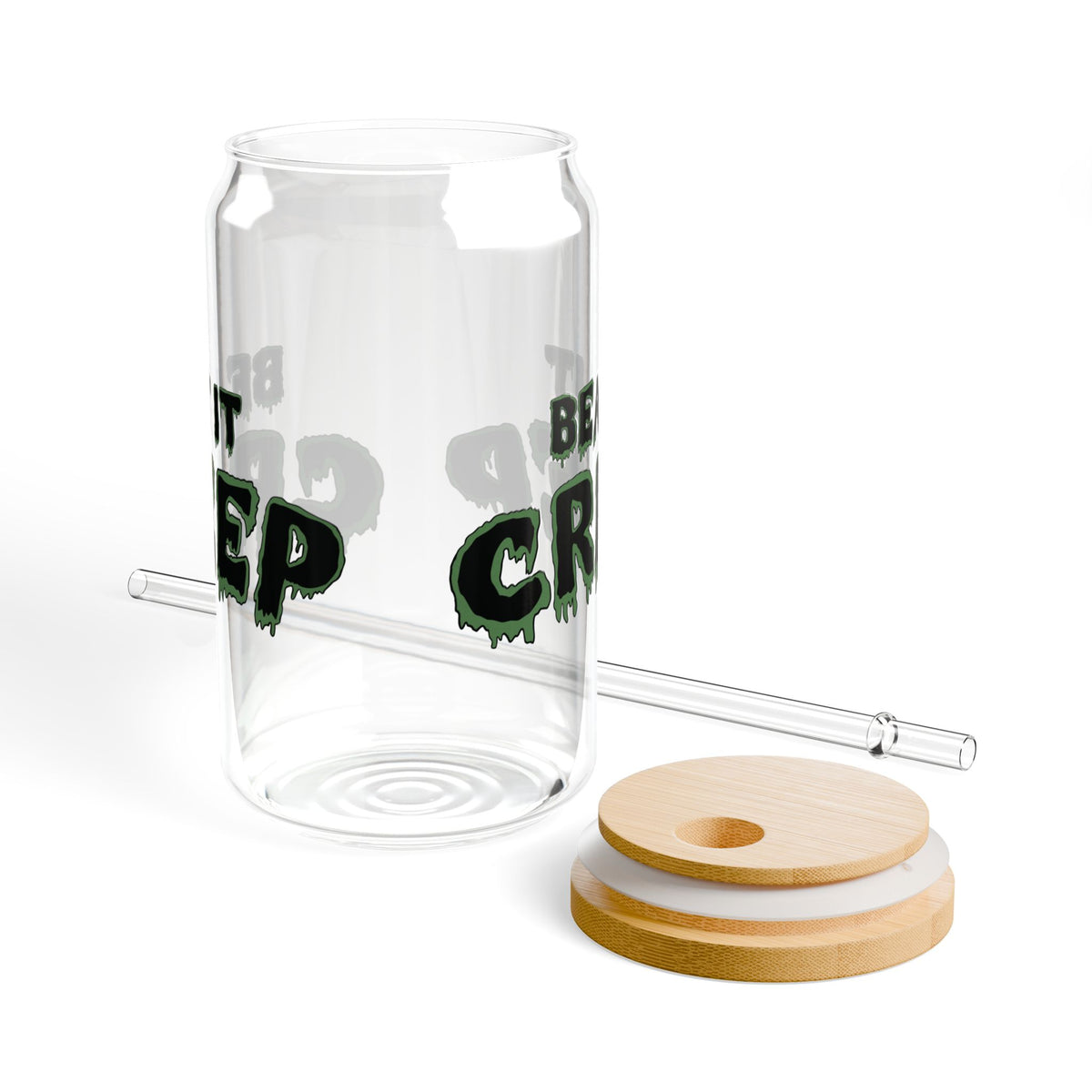 Beat It Creep Sipper Glass | 16oz Clear Tumbler with Straw