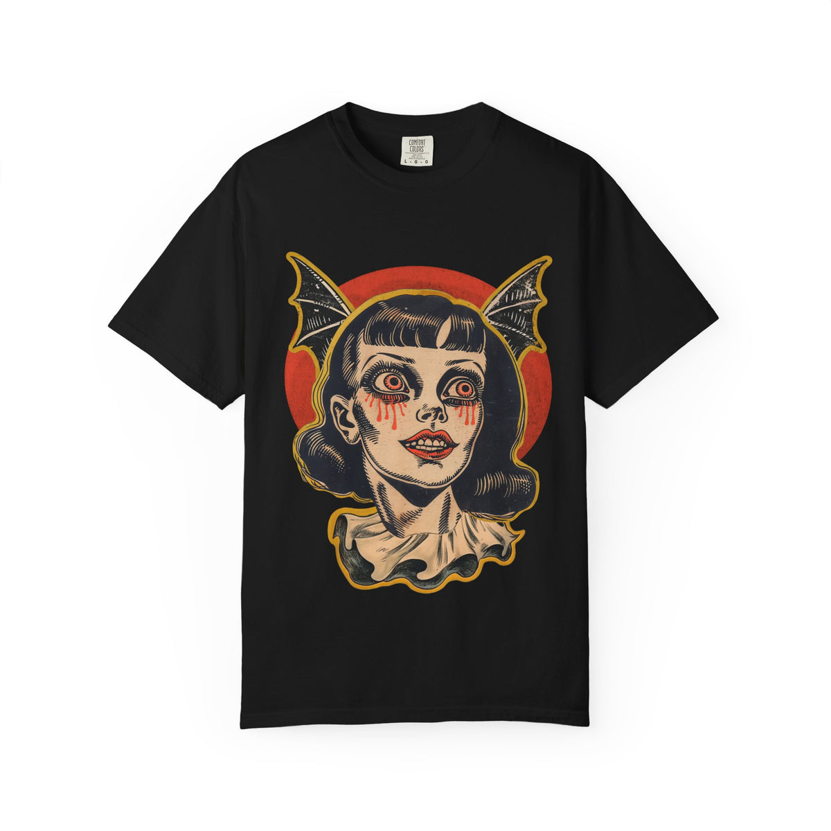 Vampire Girl T-Shirt | Retro Gothic Bat Tee