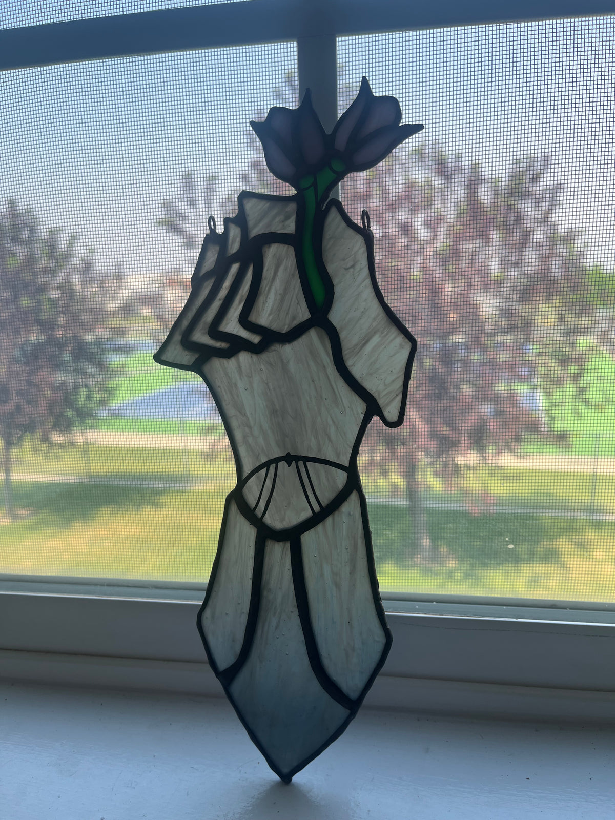 Medieval Knight Hand Stained Glass