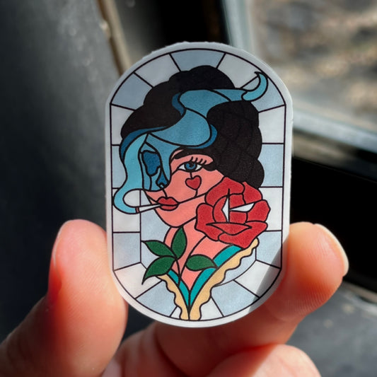 Smoking Lady Sticker