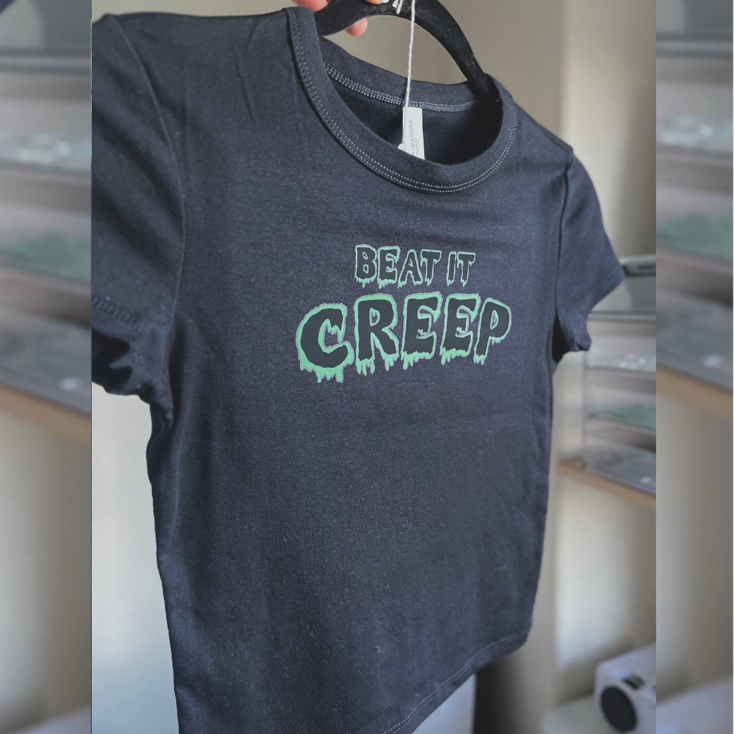 Beat it Creep Baby Tee Crop Top